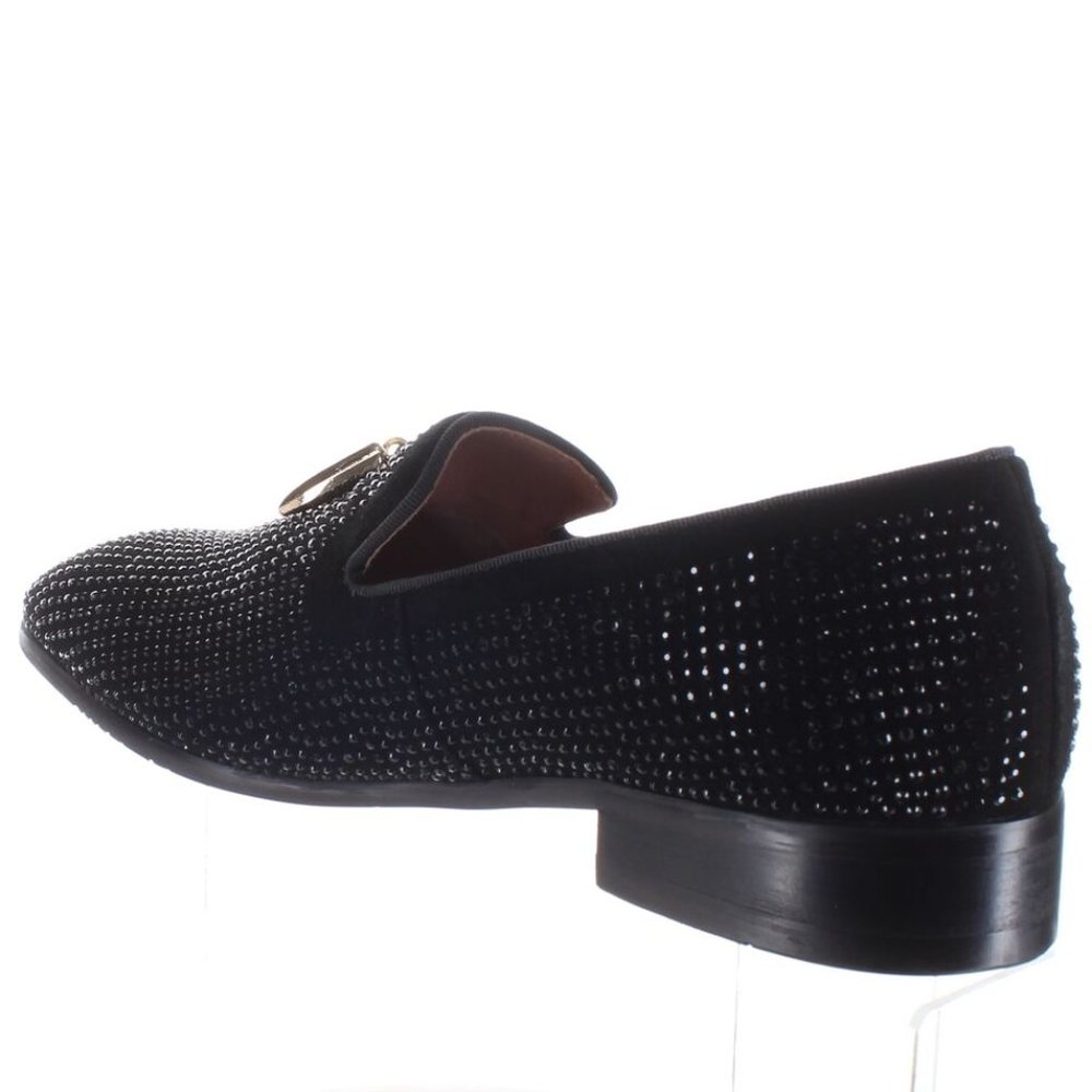 Elanroman Black Rhinestone Studded Dressy Formal Loafers Choo EU 43 US 9.5